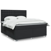 Giroletto a Molle con Materasso Nero 180x200 cm in Similpelle