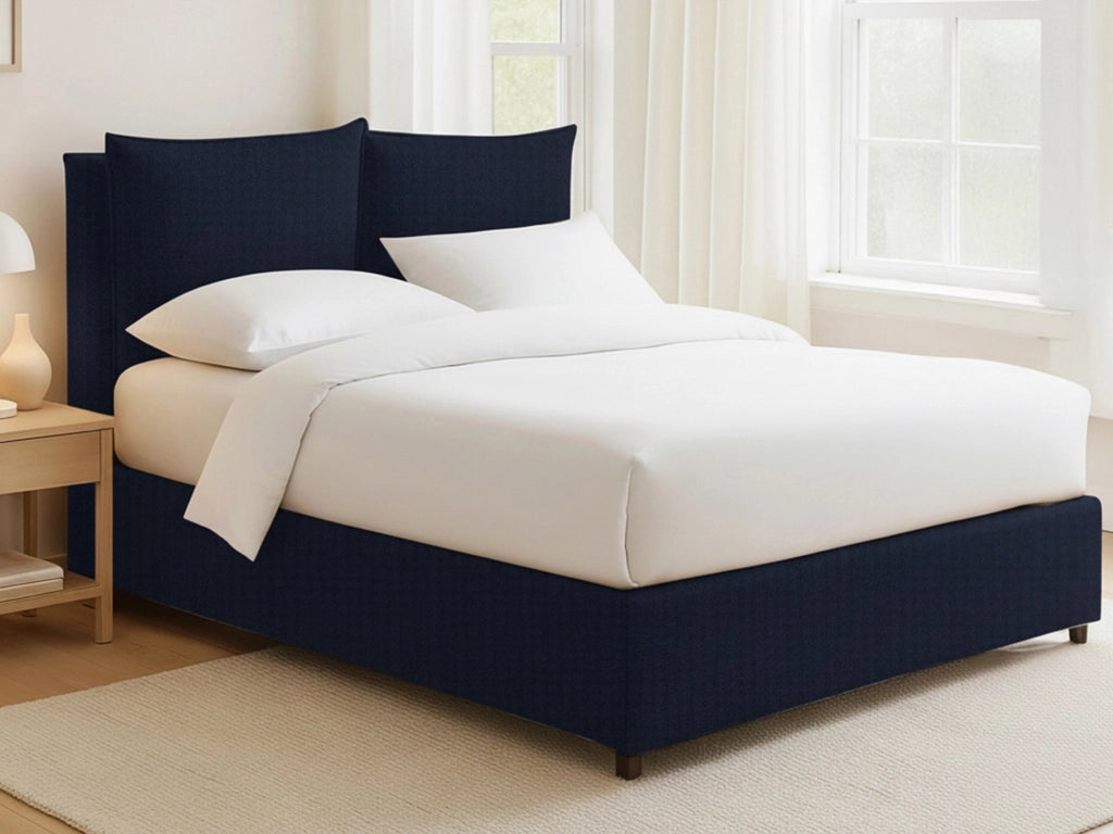 Liskeard, Letto Matrimoniale Sfoderabile Made in Italy, Viola Scuro