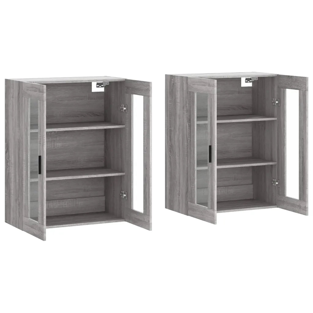 Armadietti a Parete 2 pz Grigio Sonoma in Legno Multistrato 3197959