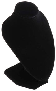 Standard perle di alta qualità, manichino per collane busto di collana portacollane per catenelle etc., nero, superficie in velluto