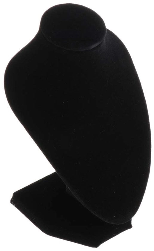 Standard perle di alta qualità, manichino per collane busto di collana portacollane per catenelle etc., nero, superficie in velluto
