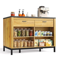 Isola cucina rustica - Xylo - 120x75x90cm 2 cassetti marmo