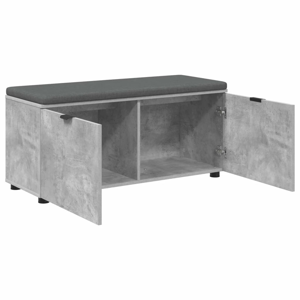 Panca per ingresso con cuscino-Sgabello-Panca da Corridoio Grigio cemento 100 x 38 x 46 cm 572996