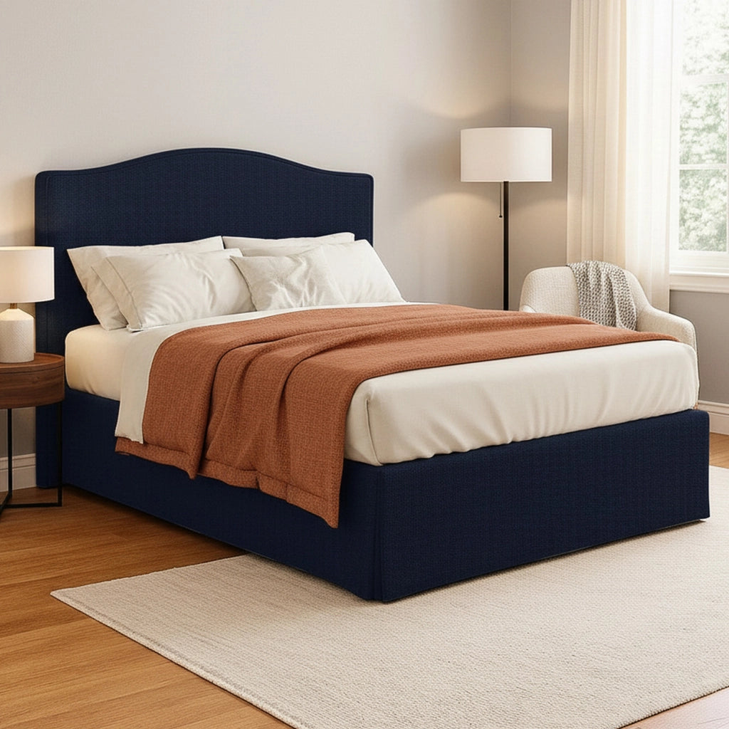 Bebington, Letto Matrimoniale Sfoderabile Made in Italy, Viola Scuro