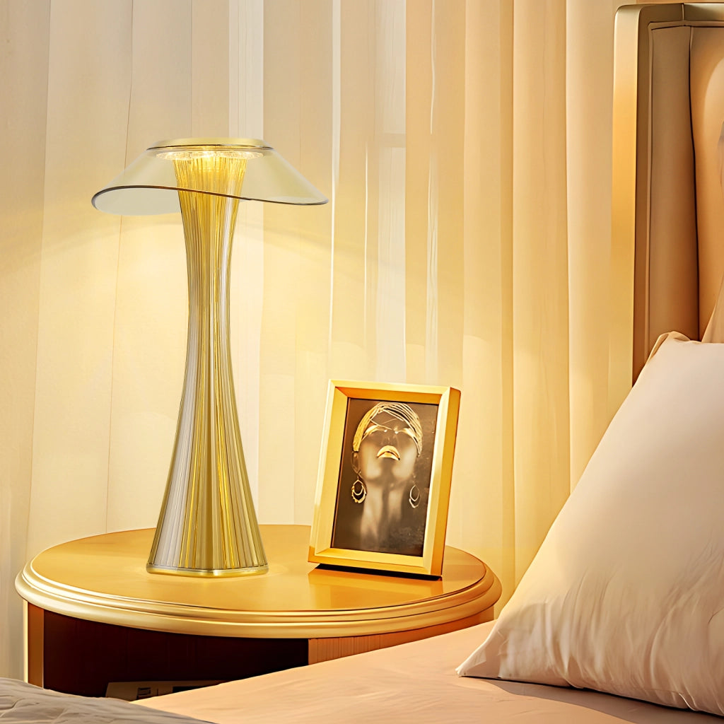 ZMH Lampada da tavolo LED touch regolabile 3000-6500K oro per camera letto soggiorno ristorante hotel