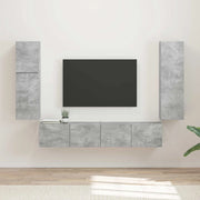 Set mobile TV 4 pcs Grigio cemento Legno multistrato 3409036