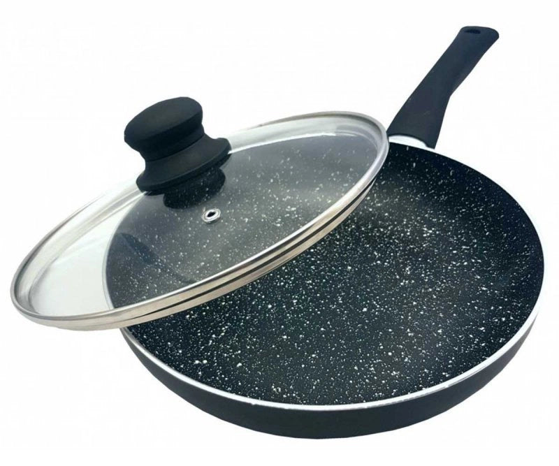 Kinghoff KH-3956 Padella antiaderente in marmo da 22 cm con coperchio in vetro