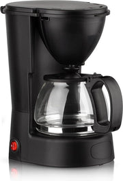 Caffettiera filtrante 750 ml con beaker in vetro - caffettiera con filtro permanente - sistema anti-gocce - 6 tazze - nero