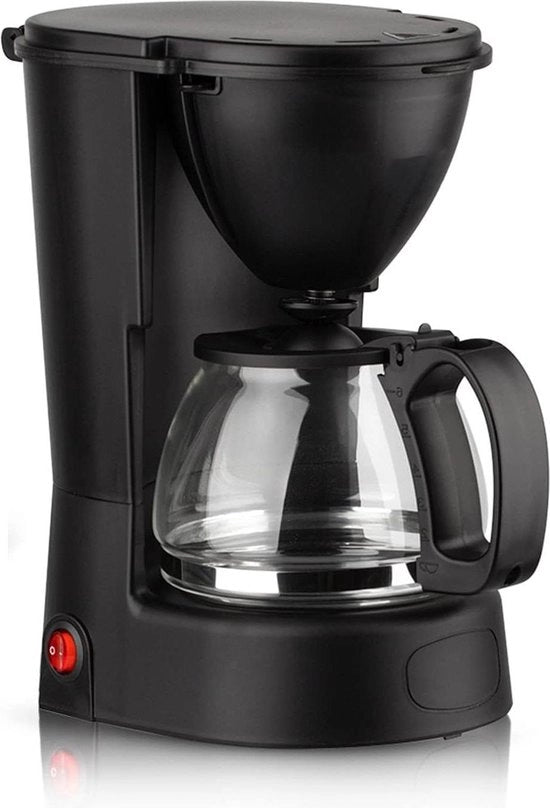 Caffettiera filtrante 750 ml con beaker in vetro - caffettiera con filtro permanente - sistema anti-gocce - 6 tazze - nero