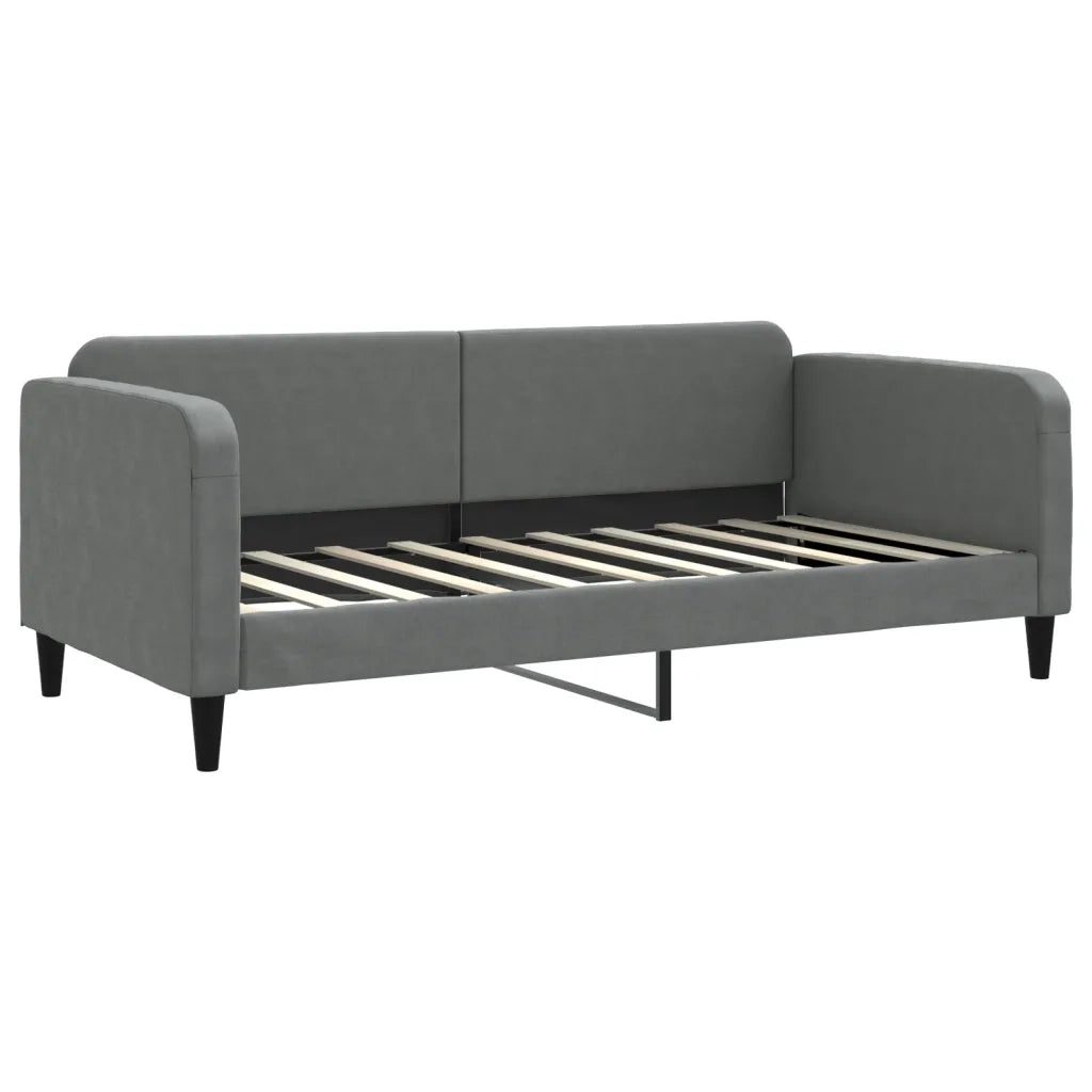Divano Letto Estraibile Materassi Grigio Scuro 90x190cm Tessuto