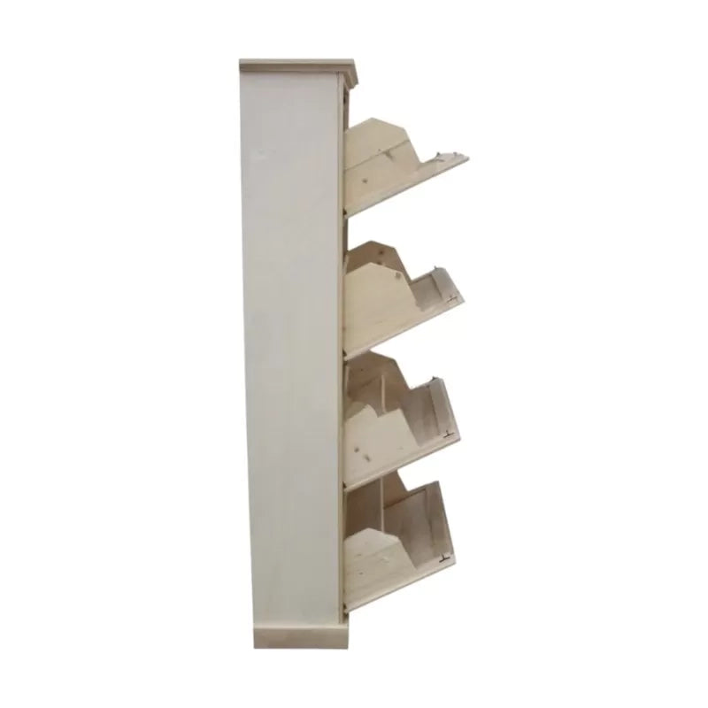 Scarpiera classica in legno 4  ribalte grezzo l.80 p.30 h.170 (1220) - Mobili 2G