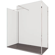 Box Doccia Parete Walk-In 70x120x70 cm 3 Lati in Cristallo Trasparente 8 mm H195 Bonussi Three