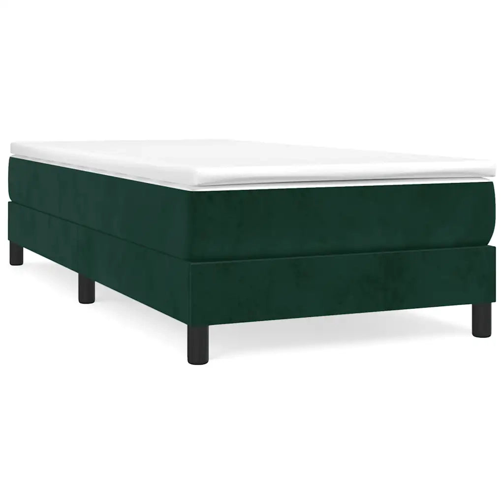 Giroletto a Molle con Materasso Verde Scuro 80x200 cm Velluto