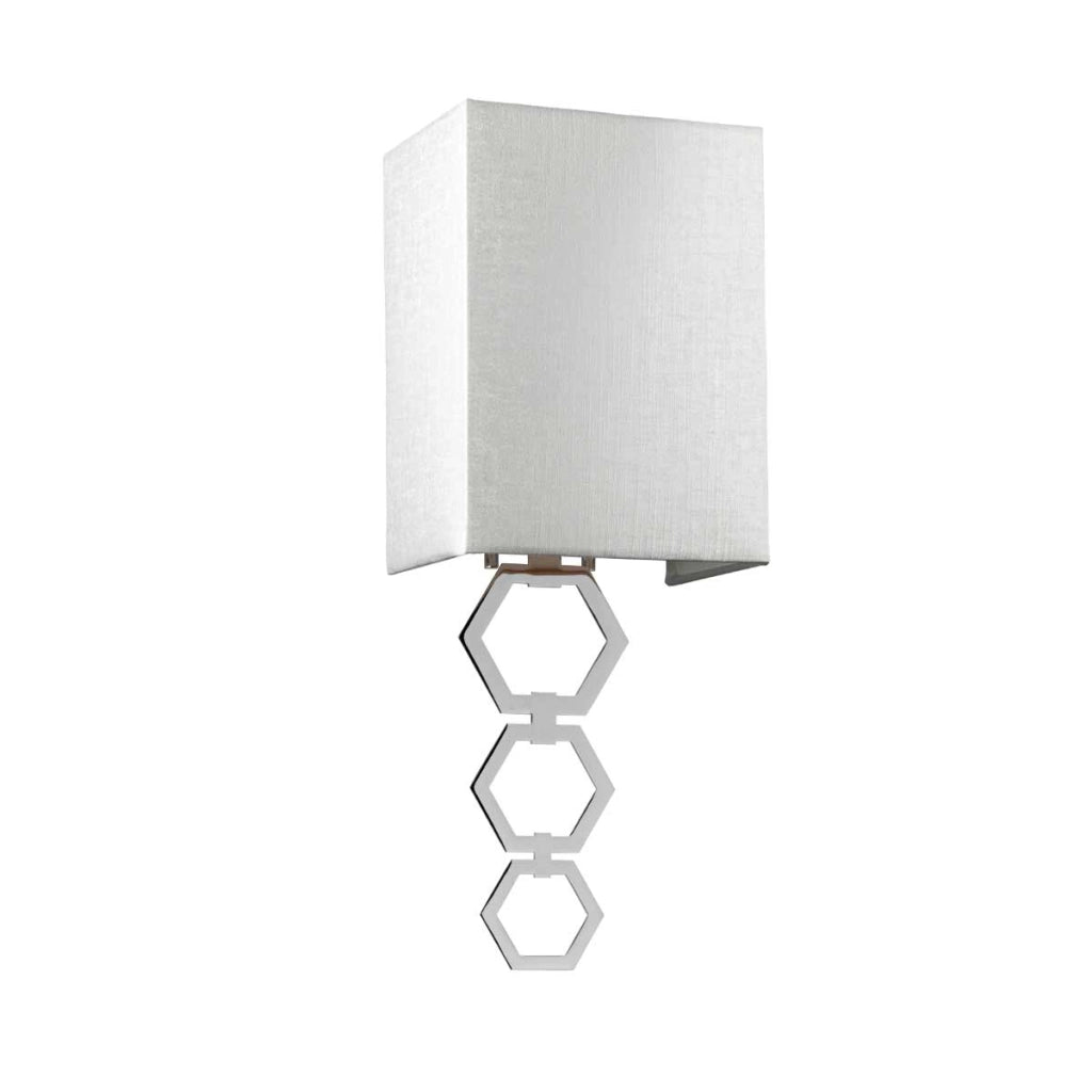 Applique Ria con paralume 17 cm cromo esagoni E27 Elstead