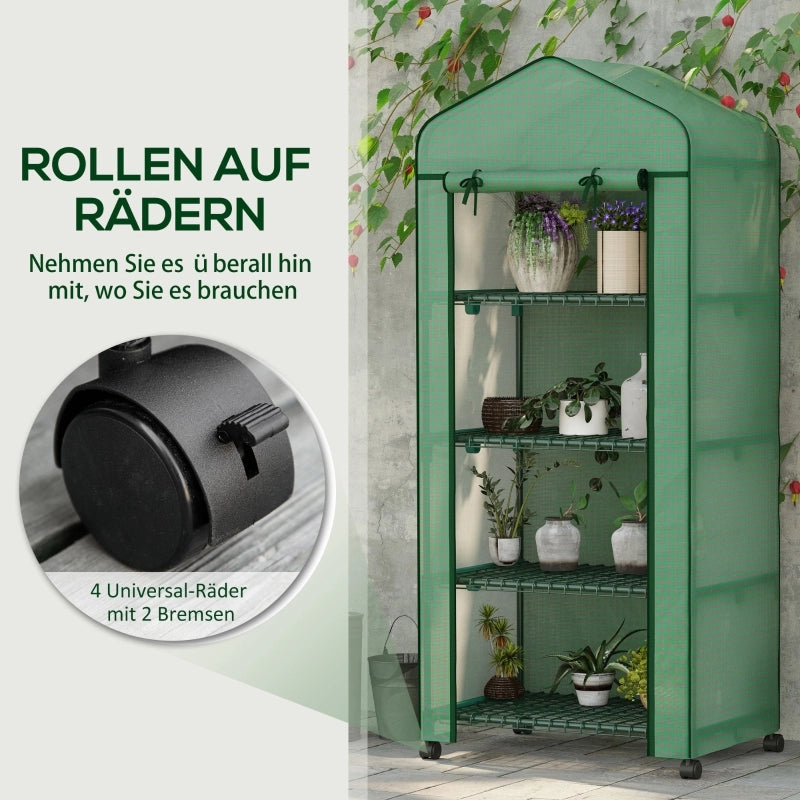 SERRA Mini 69x50x165 cm Verde in Acciaio con 4 ripiani