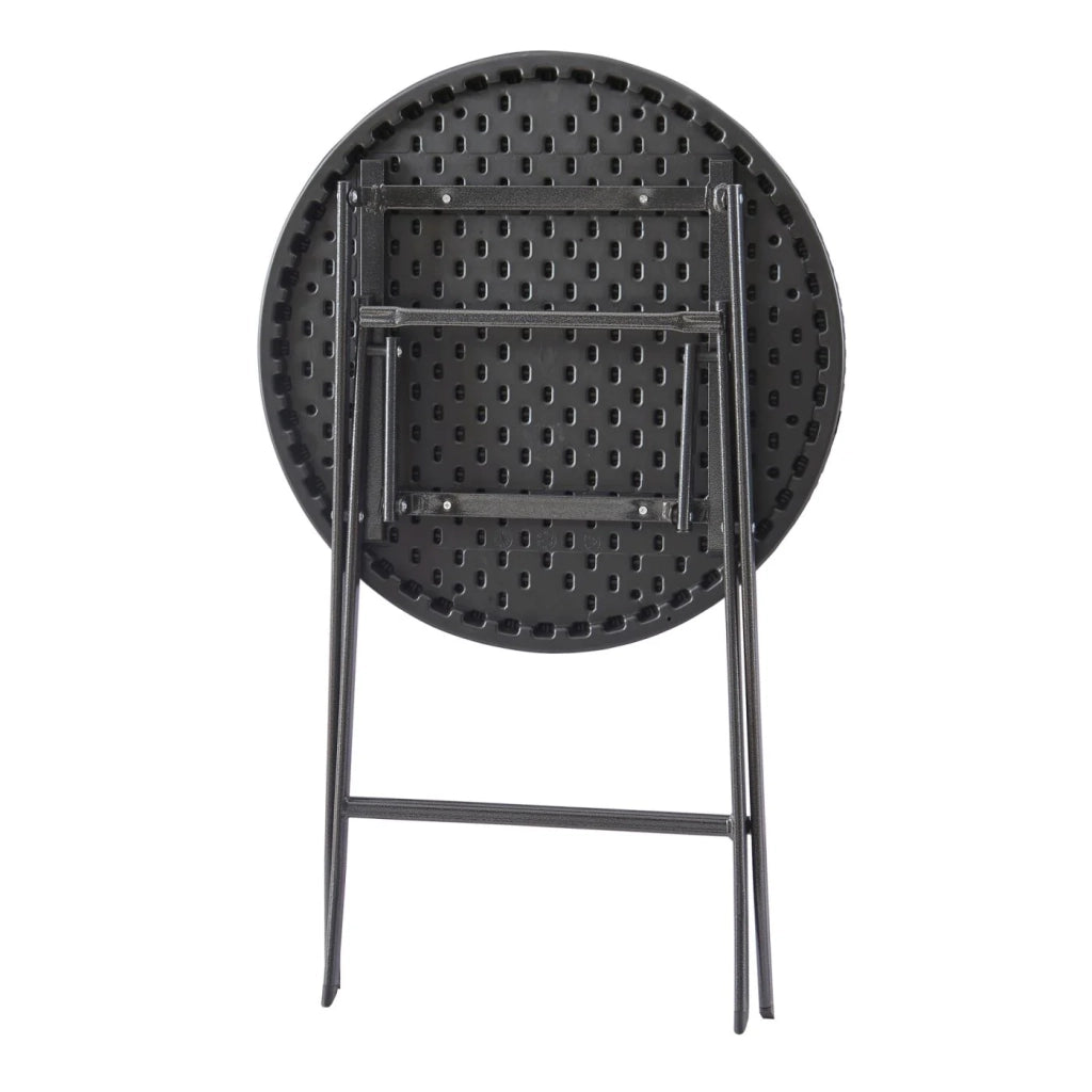 Tavolo da campeggio pieghevole 60 x 74 cm effetto rattan nero 03_0011002