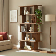 Libreria Gäljami con 5 Ripiani Aperti 180 x 100 x 35 cm - Effetto Noce [en.casa]