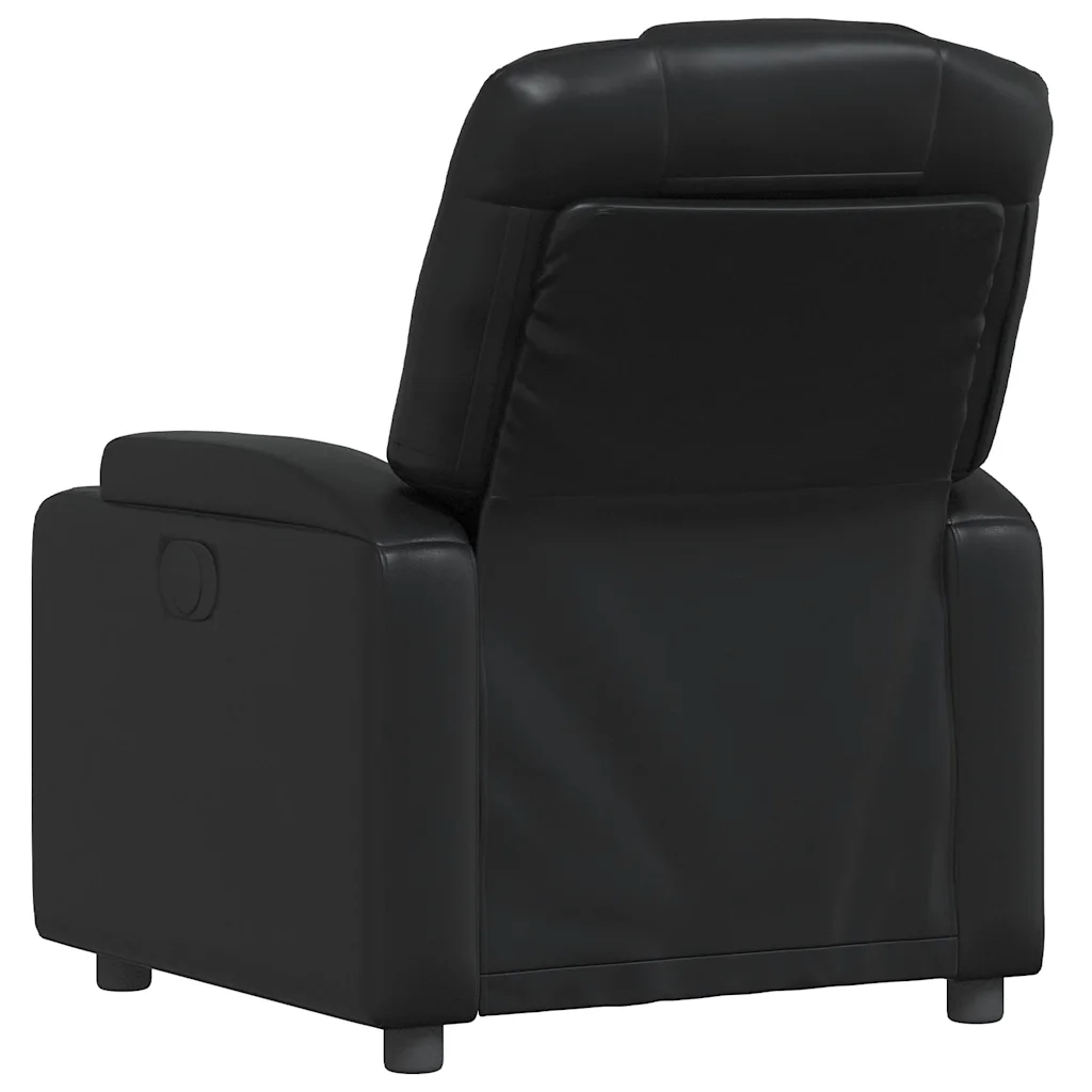 Divano Sedia-Poltrona reclinabile nera in similpelle 539657