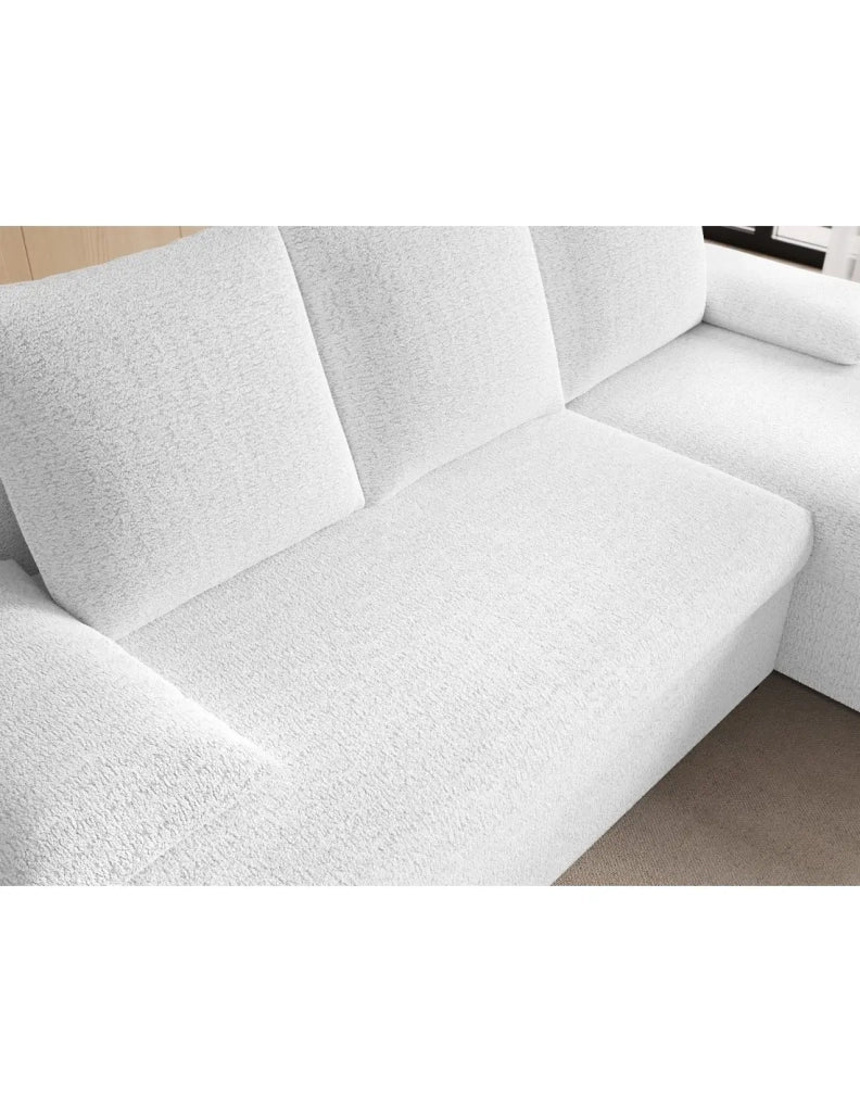 Divano ad angolo Bianco 3 posti piccolo spazio 206x90x146cm GINA