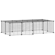 Gabbia per animali domestici a 20 pannelli con porta 35 x 35 cm nera 02_0041564