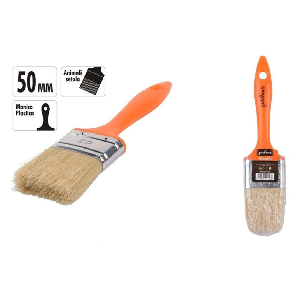 Trade Shop - Pennello 50 Mm Pennellessa Con Manico In Plastica Per Pittura Verniciare 90256 -
