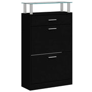 Scarpiera | Mobile per scarpe Nera 63x24x104 cm in Legno Multistrato