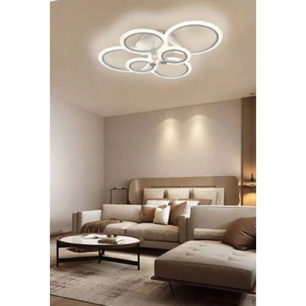 Trade Shop - Plafoniera Led Moderno 6 Anelli Lampadario 51 W Luce Fredda Calda Naturale C08 -