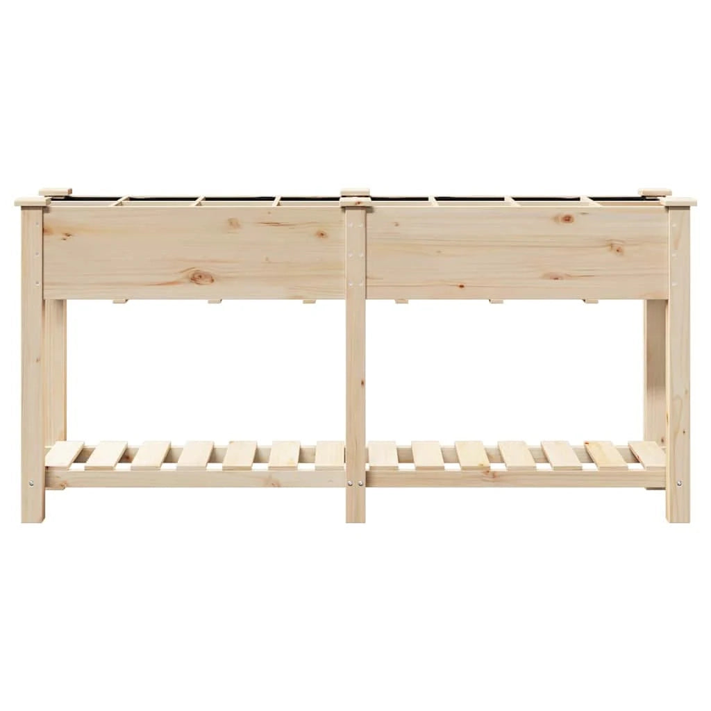 Fioriera da giardino minimalista con ripiano 161,5 x 45 x 76,5 cm stile rustico legno di abete beige 02_0058853