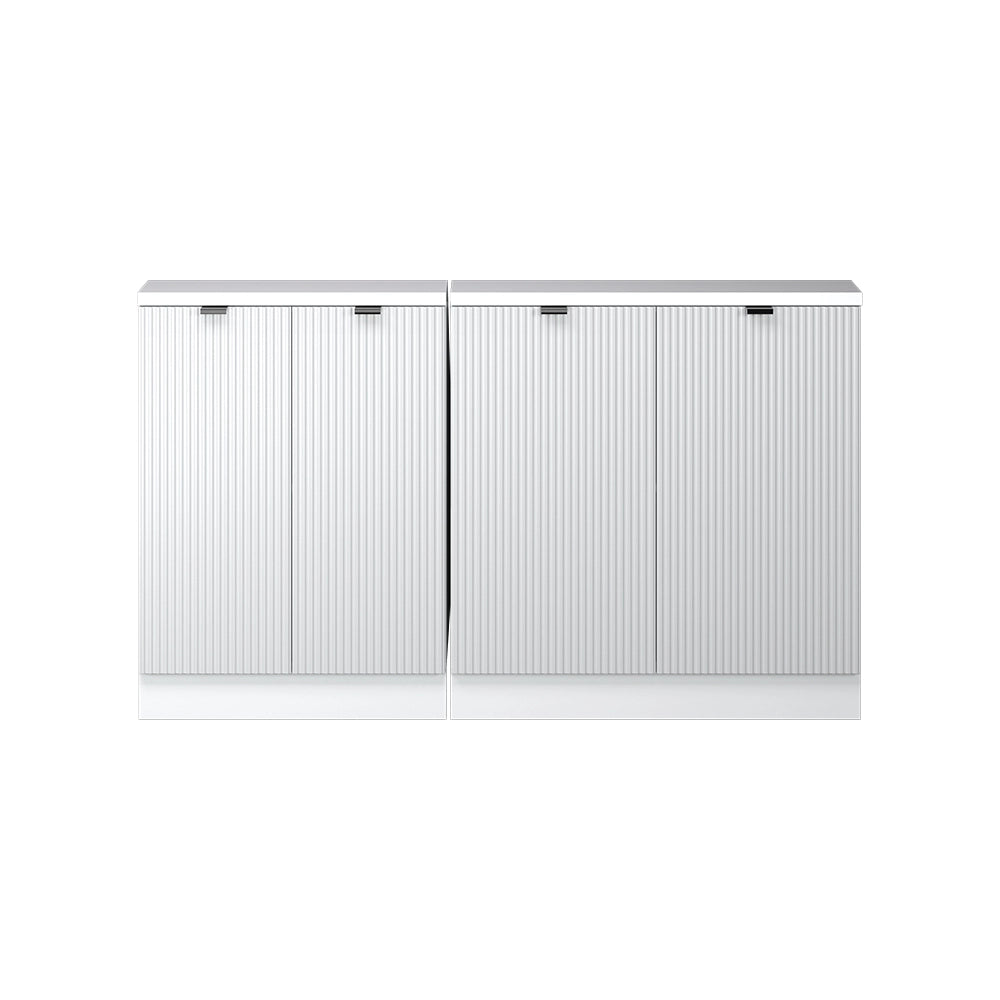 Set di mobili sottotetto Rion Ondulazione bianca/Bianco 140 cm Set di 2 Vicco
