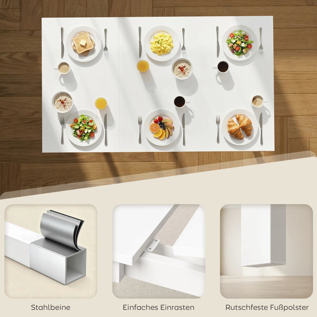 Tavolo da pranzo allungabile ¨C Zephmum ¨C Legno Naturale 80x80x76 cm