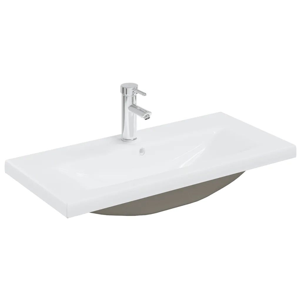 Mobile con Lavabo Integrato Nero in Legno Multistrato 3071280
