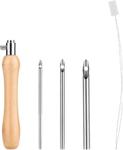 Kit di punteria Punch Needle con 5 punterie Punch Needle e manico e threader per adulti - kit di ricamo per principianti con punto di croce - kit di strumenti Punching con punterie metalliche