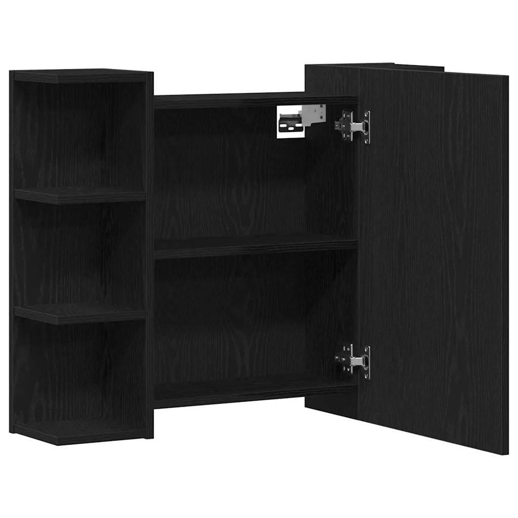 Mobiletto per specchio Rovere Nero 80 x 20,5 x 64 cm 862498
