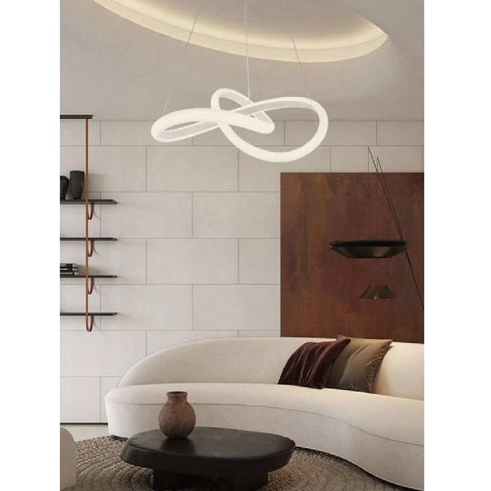Trade Shop - Lampadario Led A Effetto Cristallo Intrecciato 40w Luce 6500k 3000k 4000k Lp-25b - -bianco Caldo      -