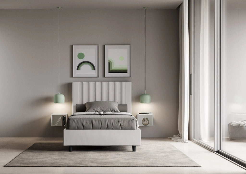 Letto 1 Piazza e Mezzo 120x210 cm con Rete Goya Bianco