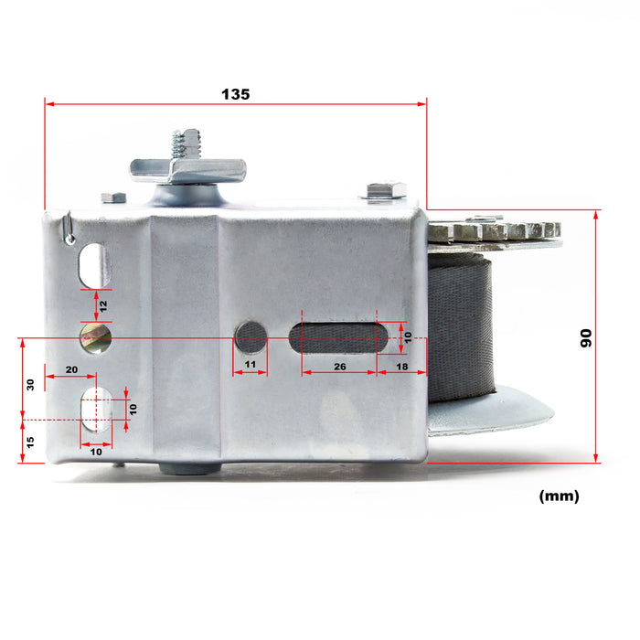 Verricello manuale 550 kg 7 m rapporto di trasmissione 4.1:1 argano con fascia