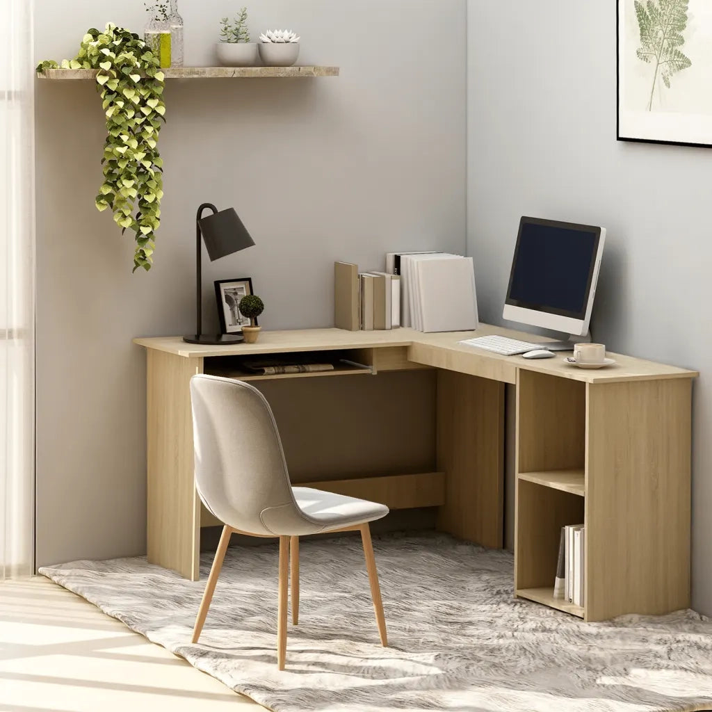Scrivania | Tavolo da Ufficio Angolare a L Rovere Sonoma 120x140x75cm Multistrato
