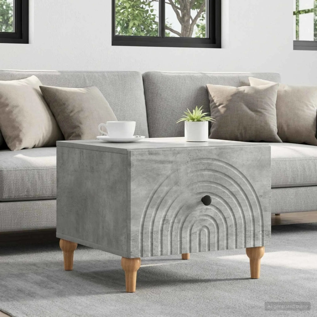 Tavolino da salotto con cassetto Grigio Cemento 49 x 50 x 40 cm 894278