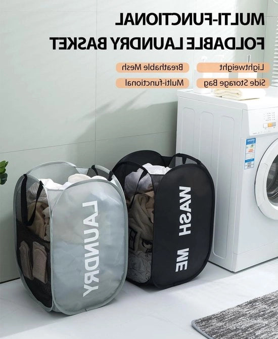 Cestino da Stiro Opvouglabile con Cassetto - Stoviglie Bagno Camera da Letto Nero