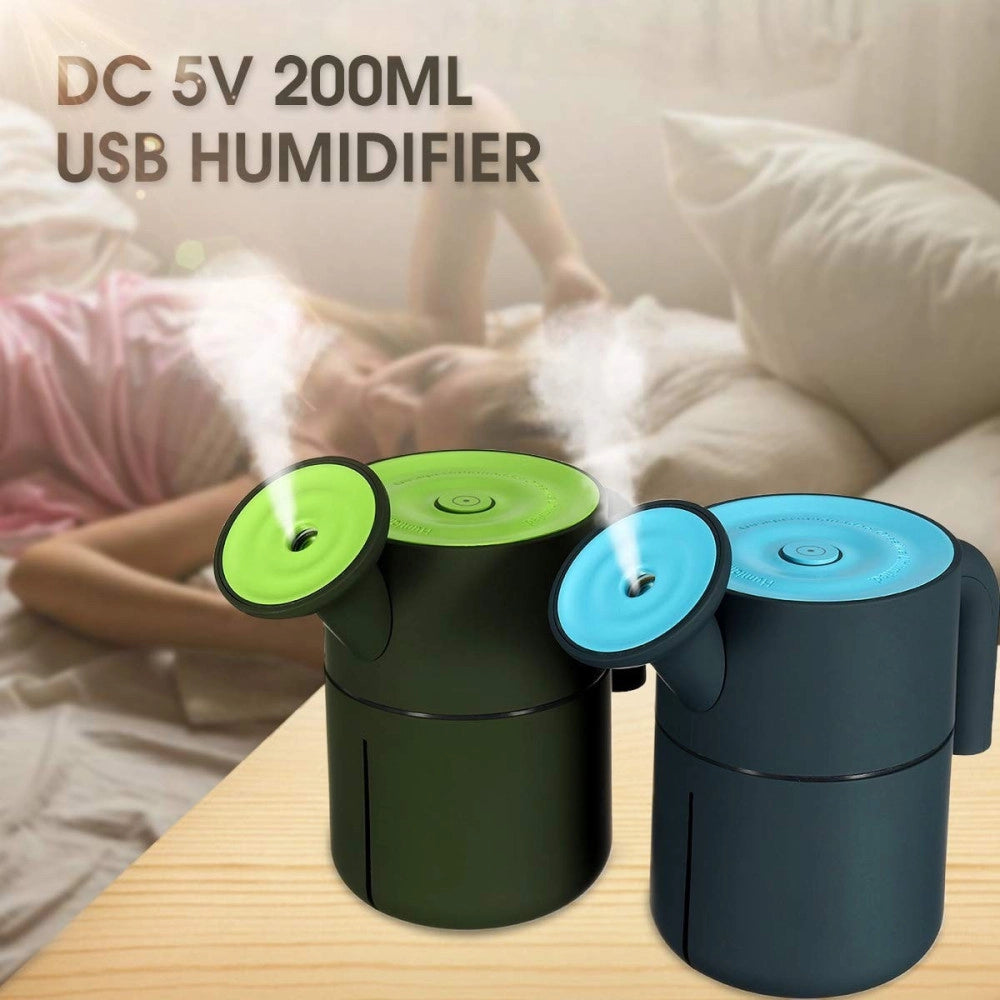 Trade Shop - Umidificatore Usb Ultrasuoni Innaffiatore 200ml Aromaterapia Depuratore Casa -