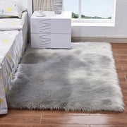 Tappeto per camera da letto e soggiorno, imitazione pelliccia morbida, 60*90cm (grigio)