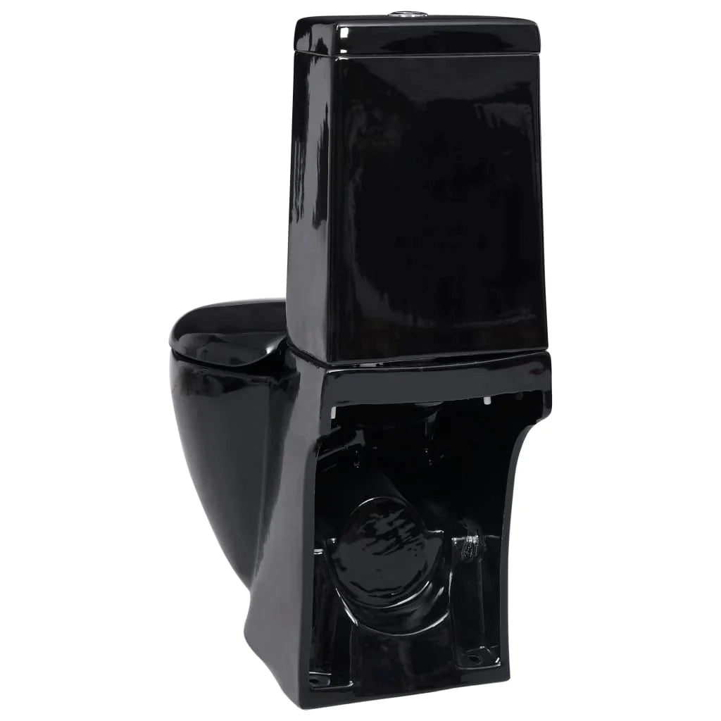 WC rotondo in ceramica con doppio scarico e base nera 02_0003561