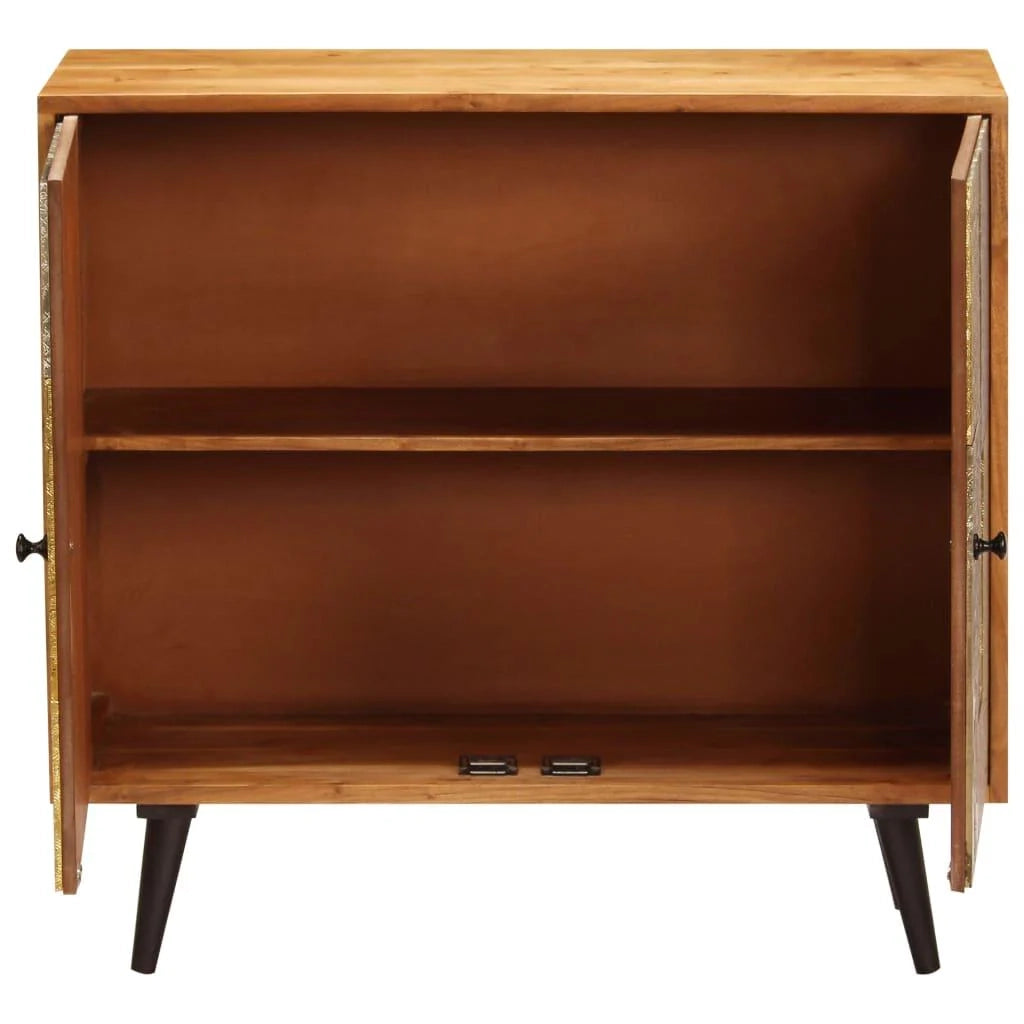 Buffet credenza mobiletto consolle mobile contenitore 80 cm legno massello di acacia 4402249