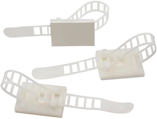 50 pezzi di cinture autoadesive, bianche, clip per cavi, organizzatore di fili per scrivania, gestione di cavi, supporto per cavi per la scrivania, supporto per gestione di cavi per casa e ufficio