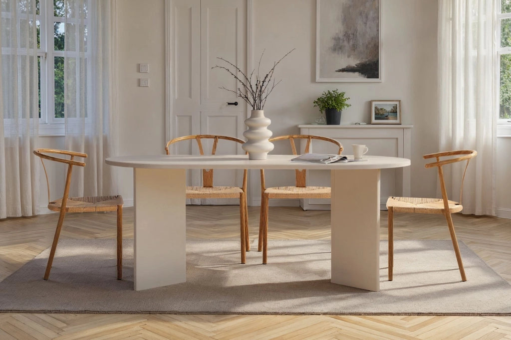 Tavolo da pranzo in legno "Sablin" - 180 x 89 x 75 cm - Legno bianco