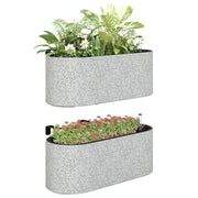 Set 2 Pezzi Vasi da Fiori Sospesi ¨C zephmum ¨C Grigio Chiaro 42x16x15 cm