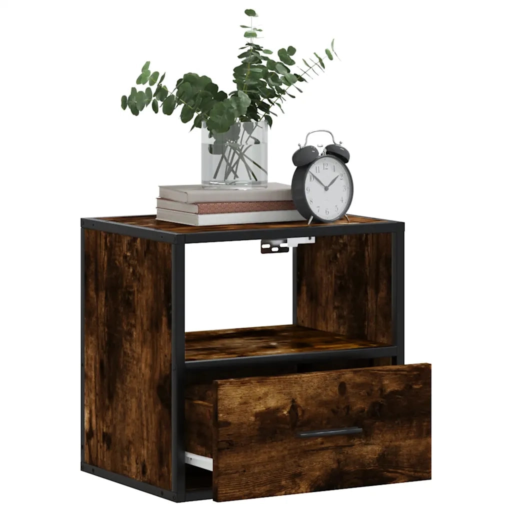 Comodino a Muro Rovere Fumo 40x31x39,5 cm