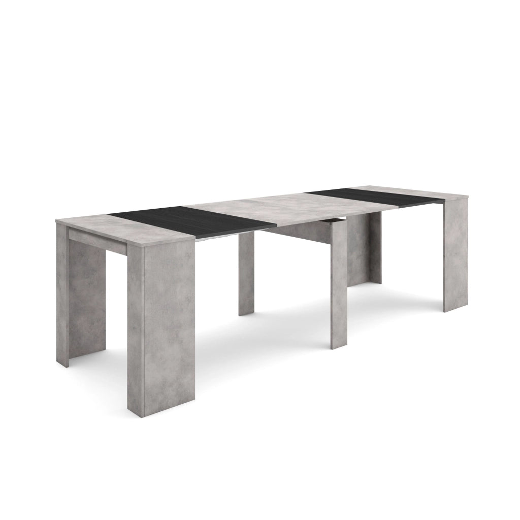 Consolle allungabile, 262x90x77cm, Per 12 persone, Tavolo da pranzo, grigio cemento RF2650