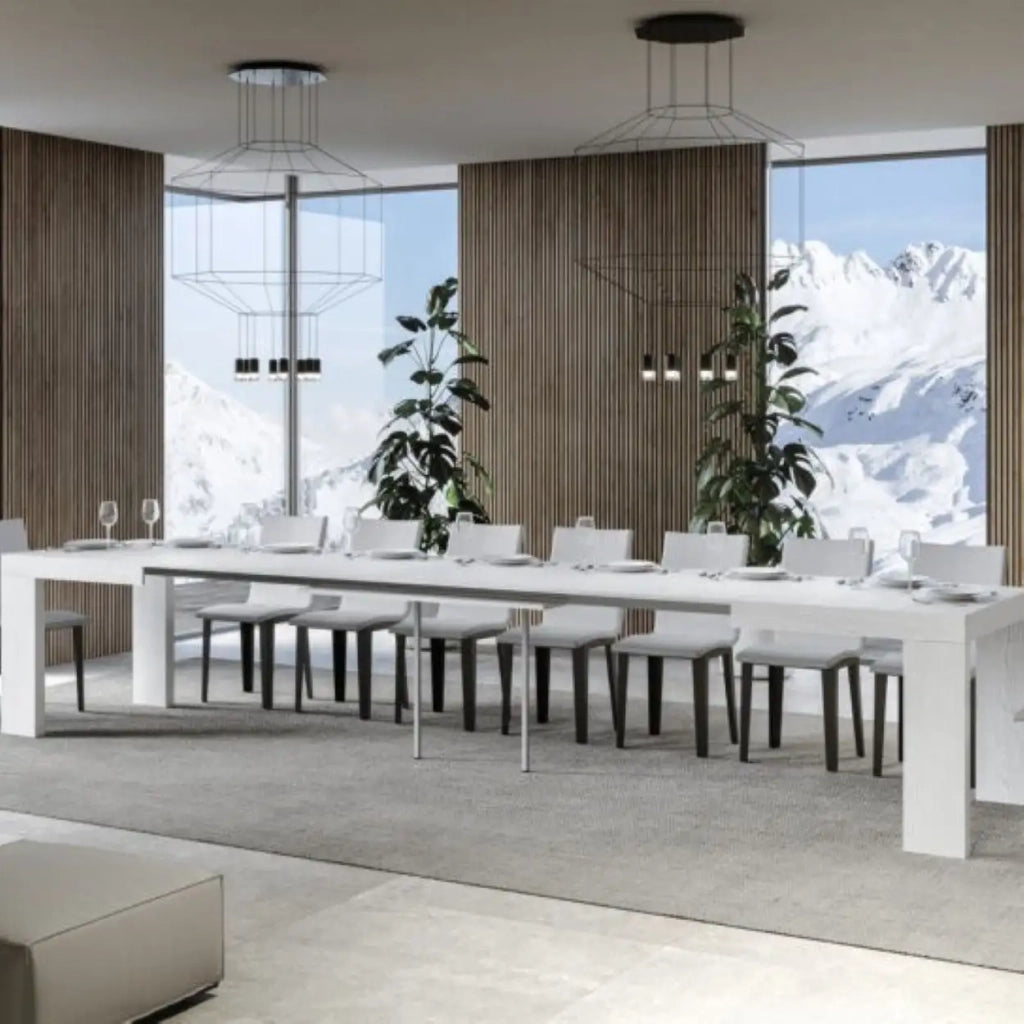 Tavolo allungabile 200/460x90 cm Roxell colore bianco frassino
