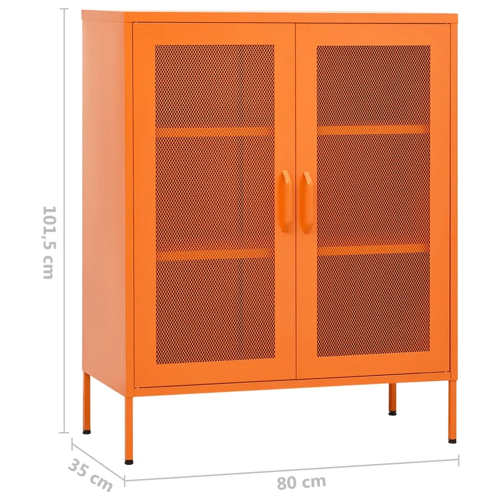 Mobile contenitore di design regolabile e pratico 80 x 35 x 101 cm acciaio arancione 02_0046865